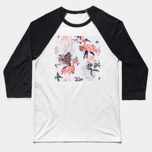 Flamingo and flowers Baseball T-Shirt